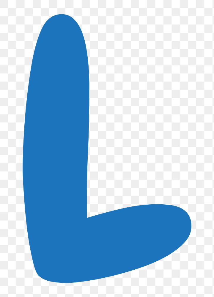 Letter L png blue font, transparent background