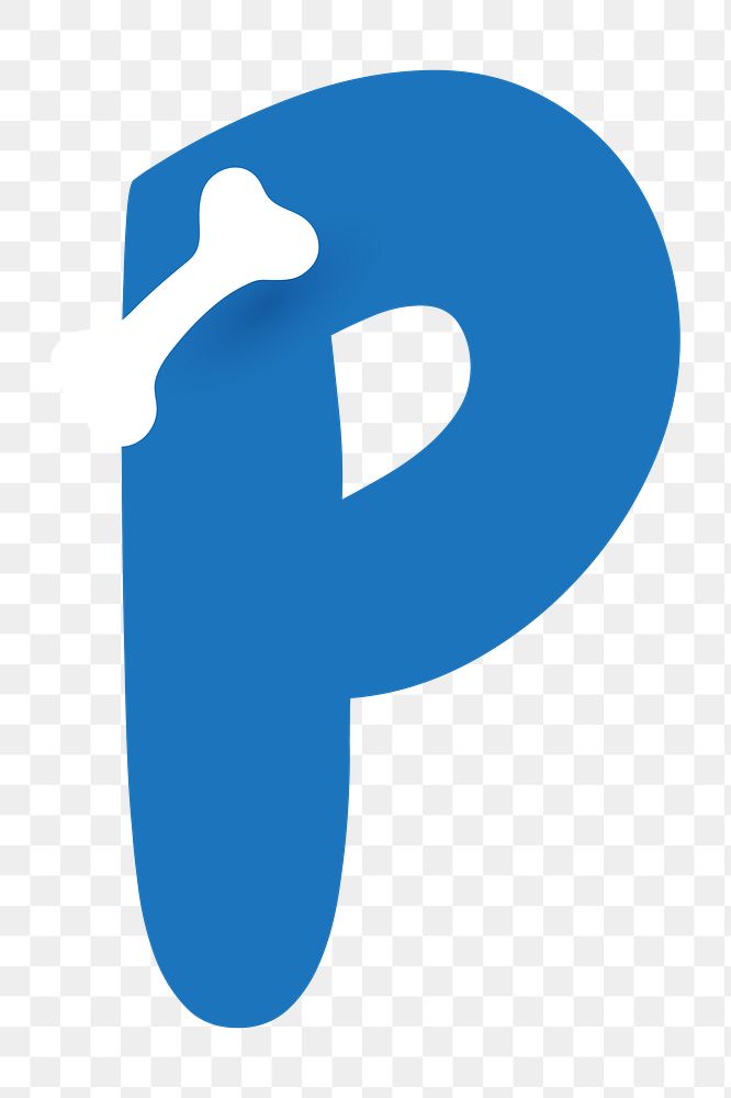 Letter P png blue font, transparent background