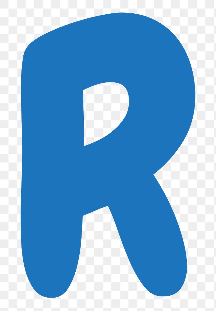 Letter R png blue font, transparent background