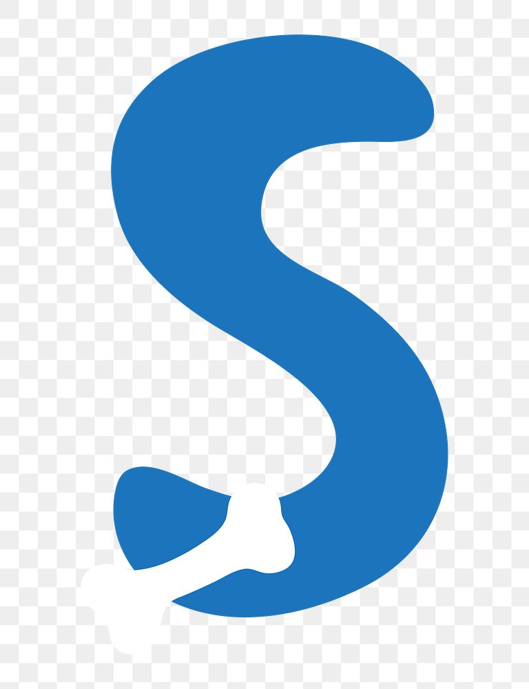 Letter S png blue font, transparent background