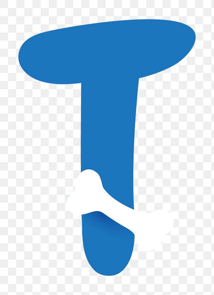 Letter T png blue font, transparent background