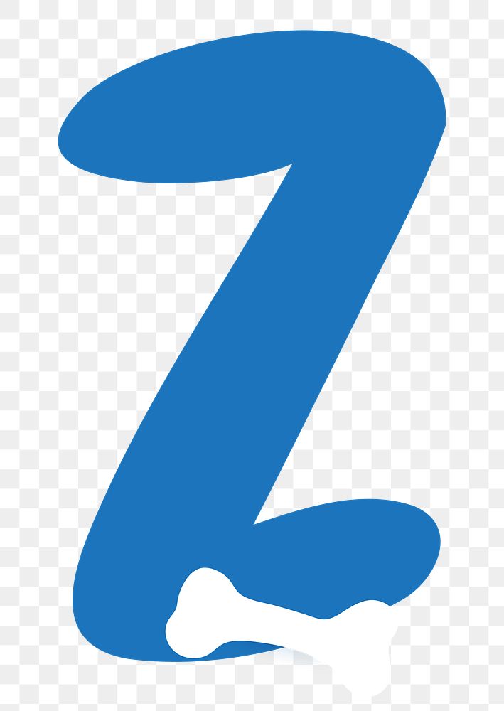 Letter Z png blue font, transparent background