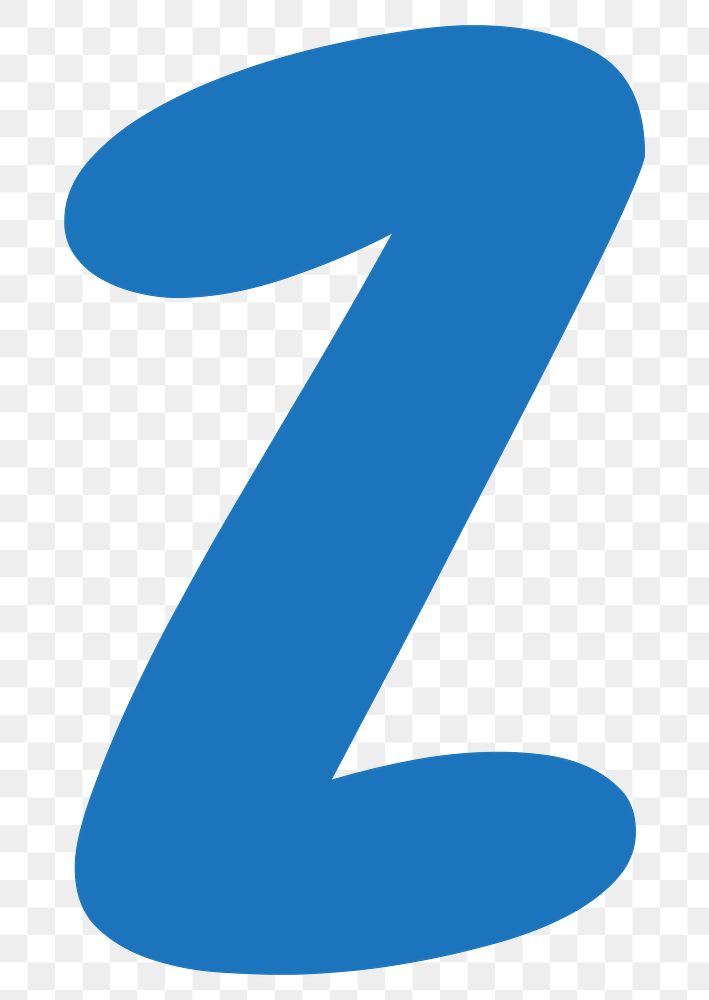 Letter Z png blue font, transparent background