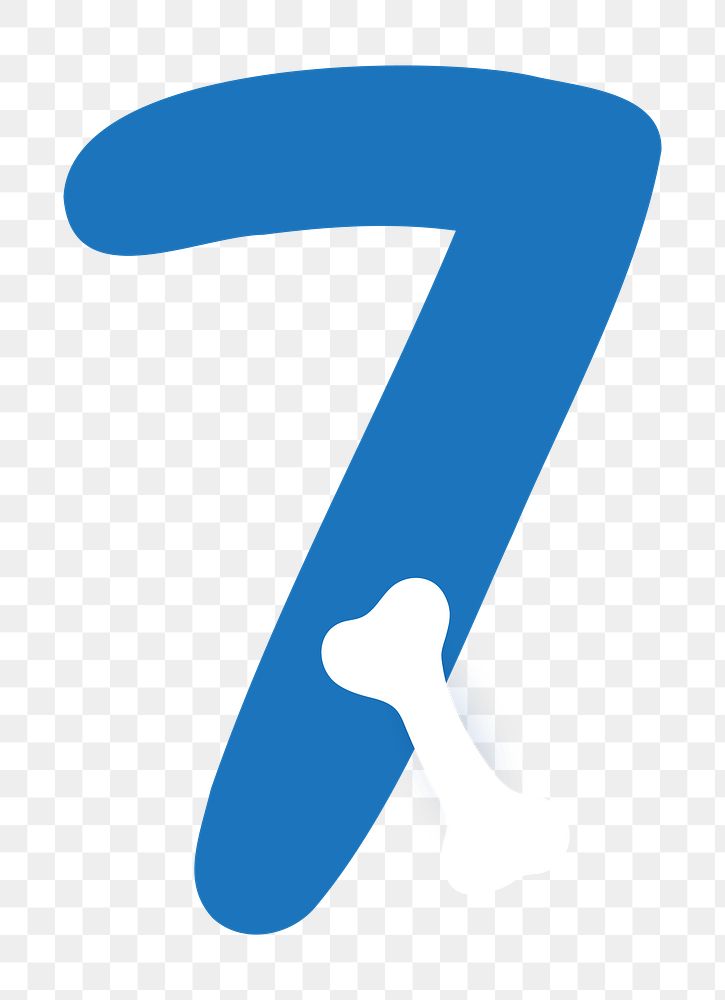 Number 7 png blue font, transparent background