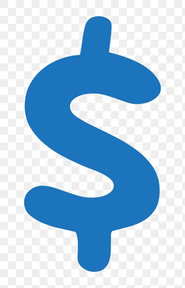 Dollar png blue sign, transparent background