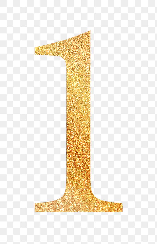 Number  png gold foil alphabet, transparent background