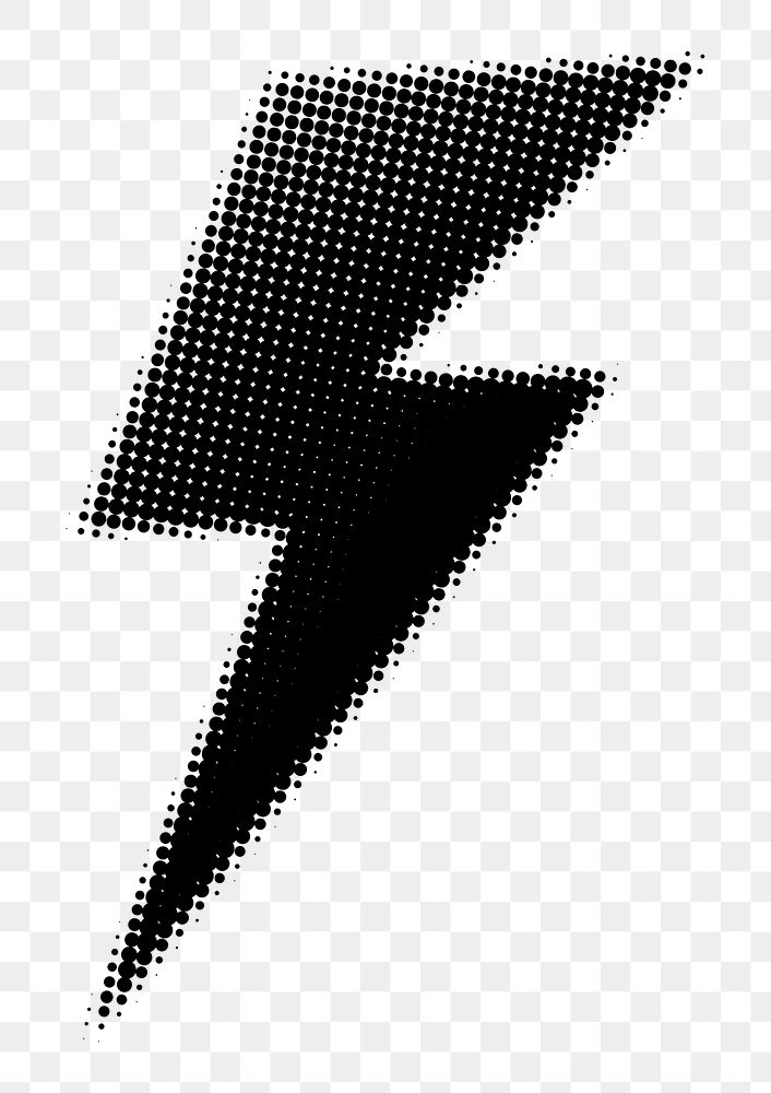 PNG Lightning halftone design, transparent background