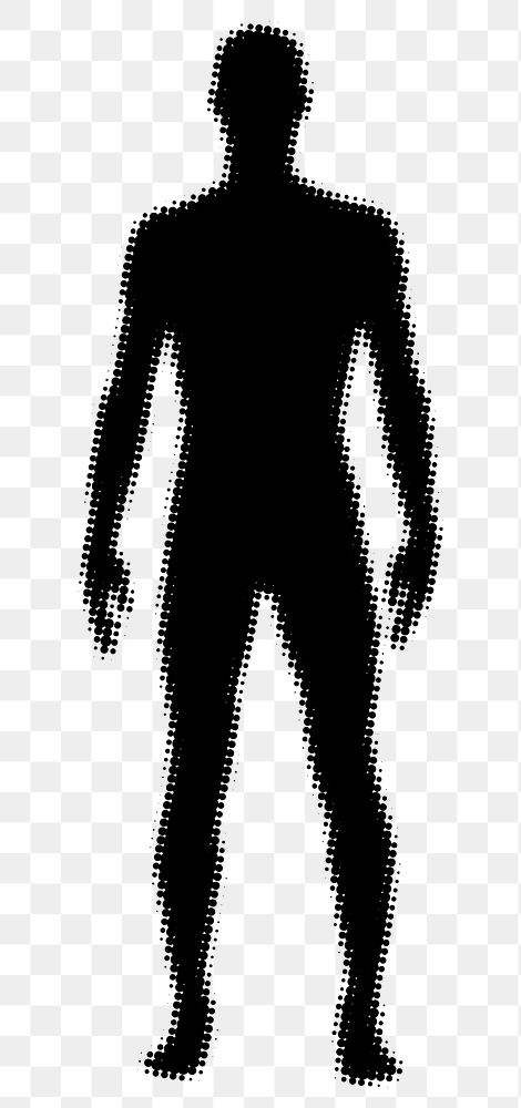 PNG Standing man, halftone design, transparent background
