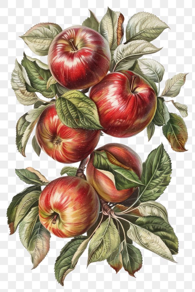 PNG Apples in orchard painting produce fruit.