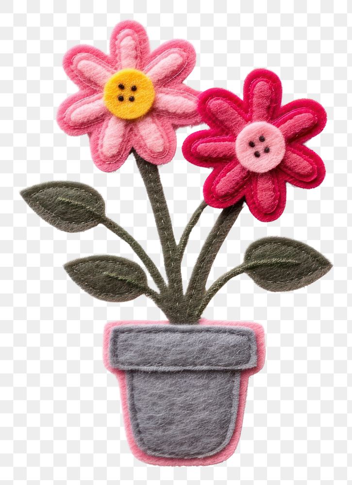 PNG Felt stickers of a single flower accessories accessory pattern