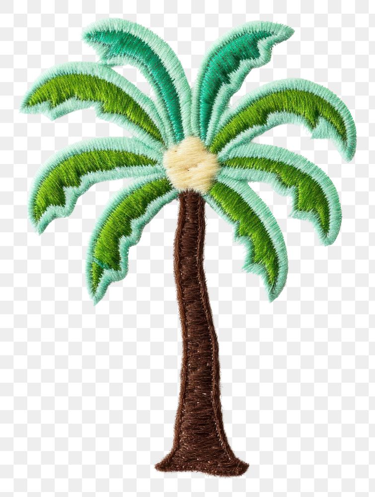 PNG Felt stickers of a single palm tree arecaceae reptile animal.
