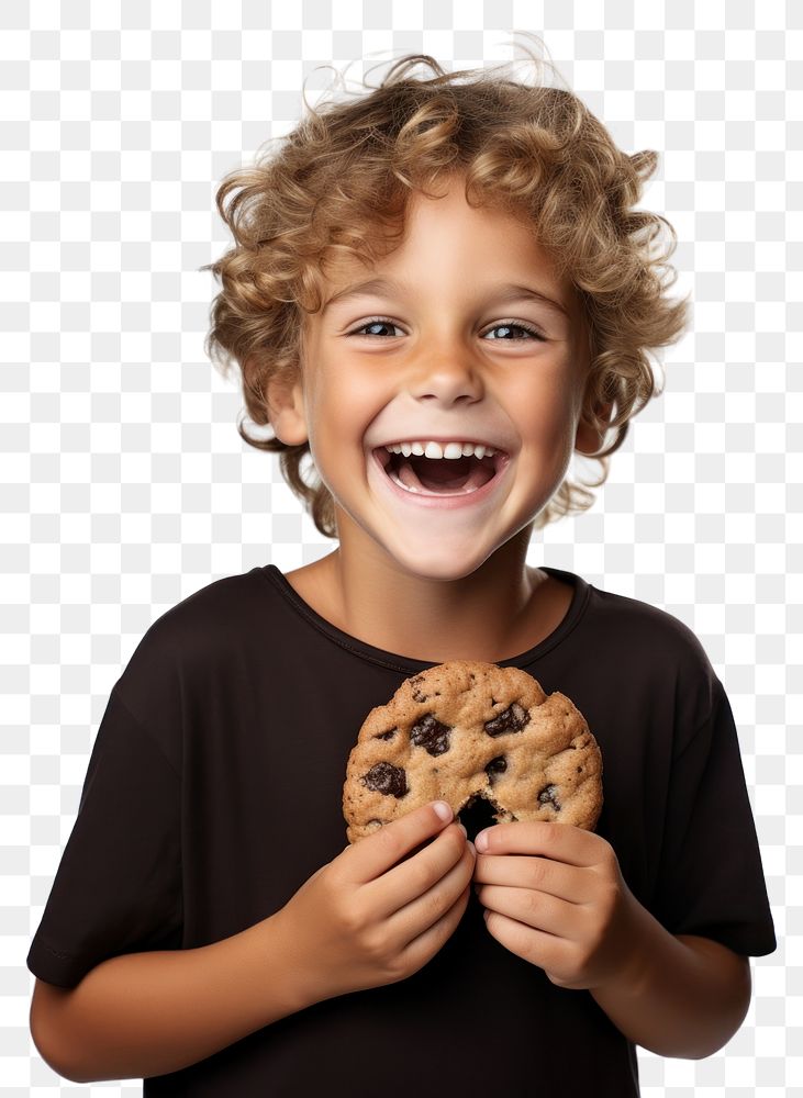 PNG Boy eating chocolate cookie portrait photo confectionery.