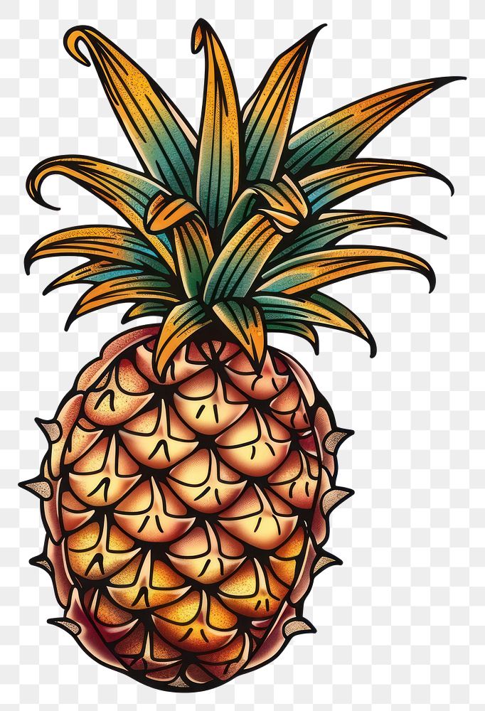 PNG Illustration of a pineapple produce fruit plant.