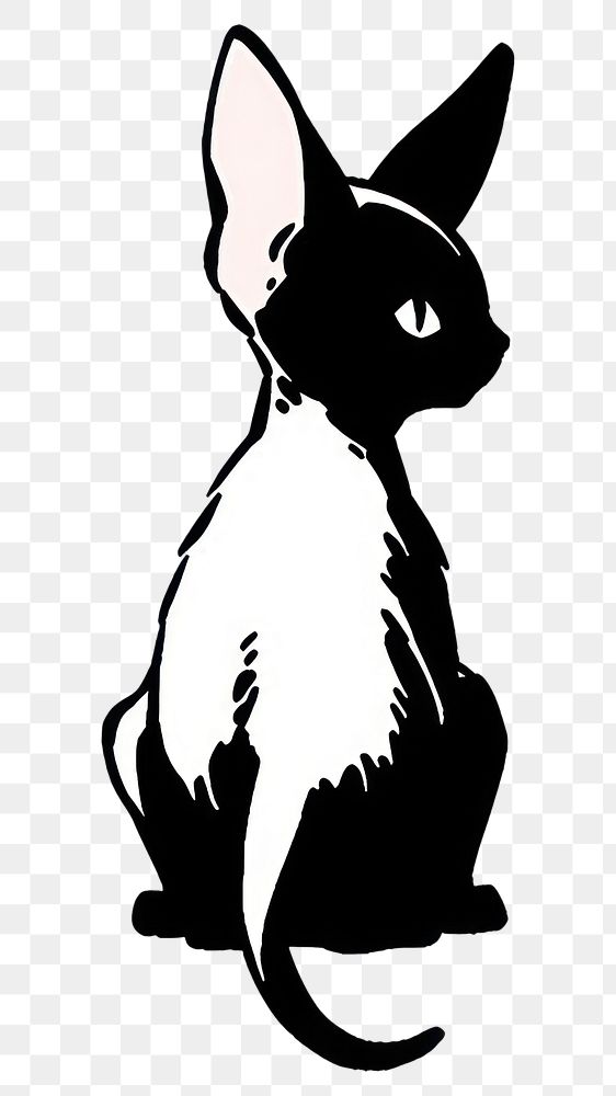 PNG Cornish Rex Cat cat silhouette kangaroo.