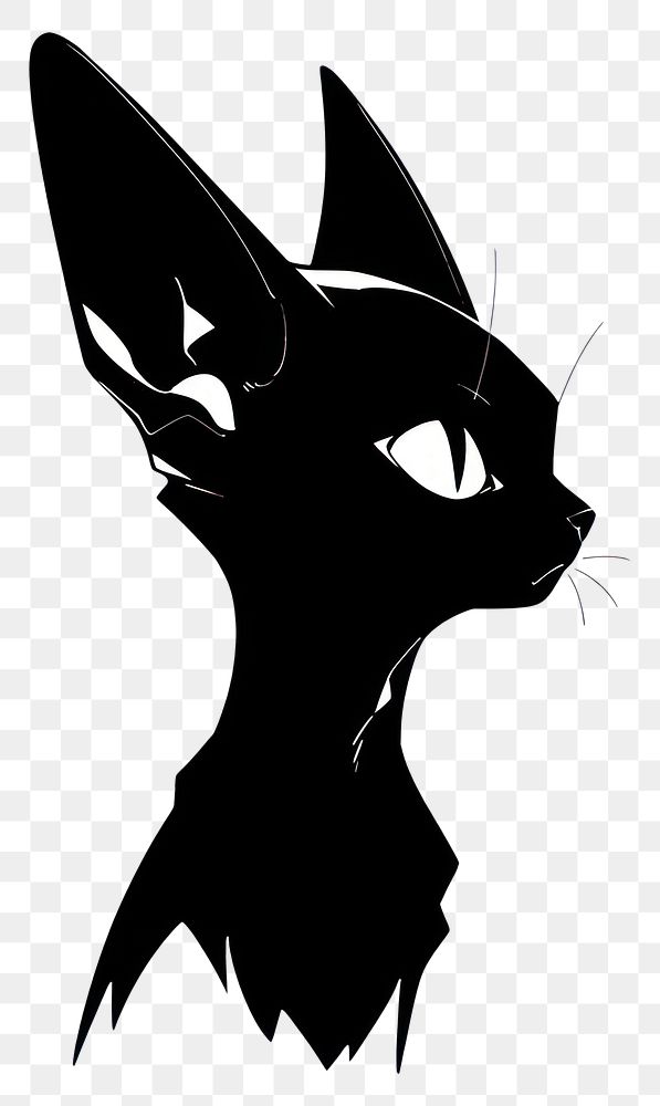 PNG Abyssinian Cat silhouette stencil animal.