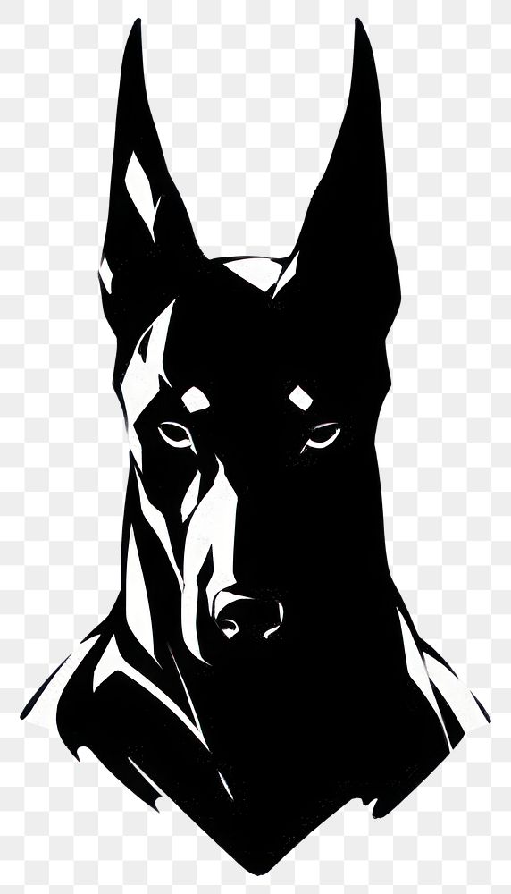 PNG Doberman Pinscher Dog silhouette stencil animal.