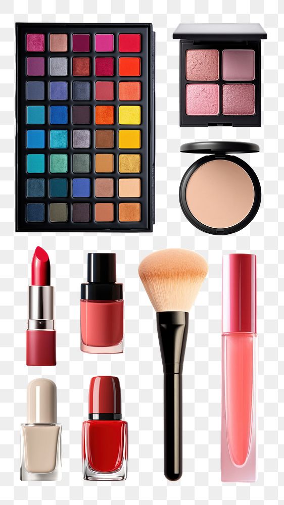 Makeup products png cut out set