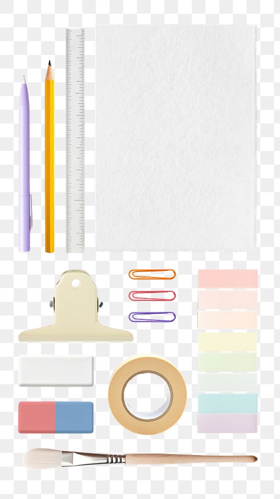 Stationary collection png cut out set