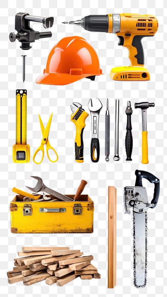 Construction tool png cut out set