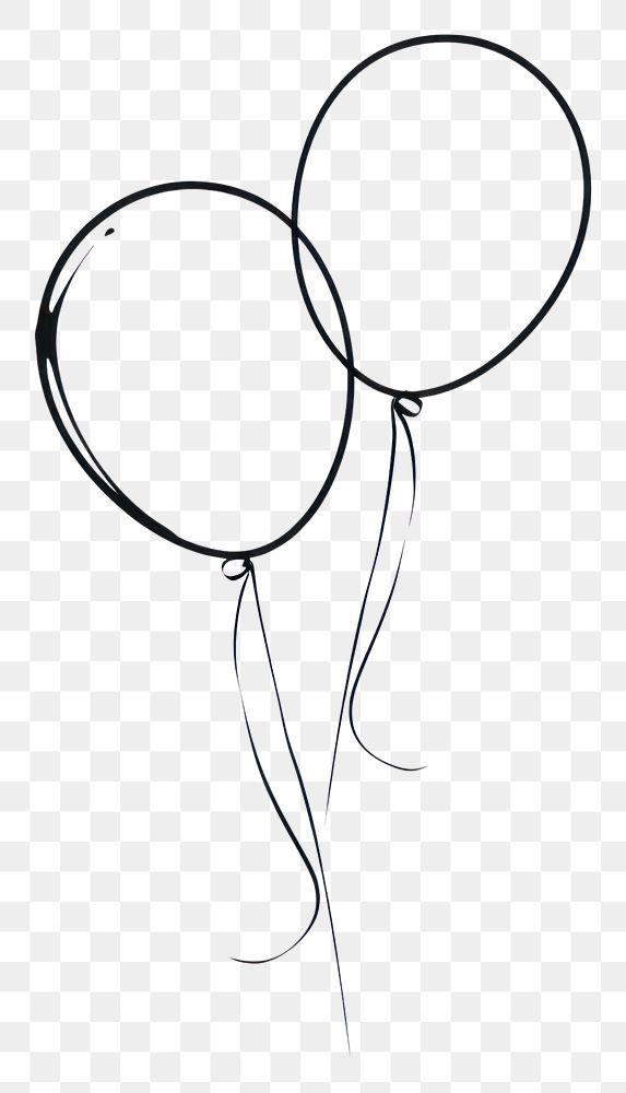 PNG Balloons illustrated kangaroo drawing.