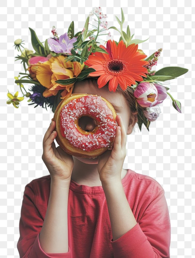 PNG A donut flower confectionery photography.