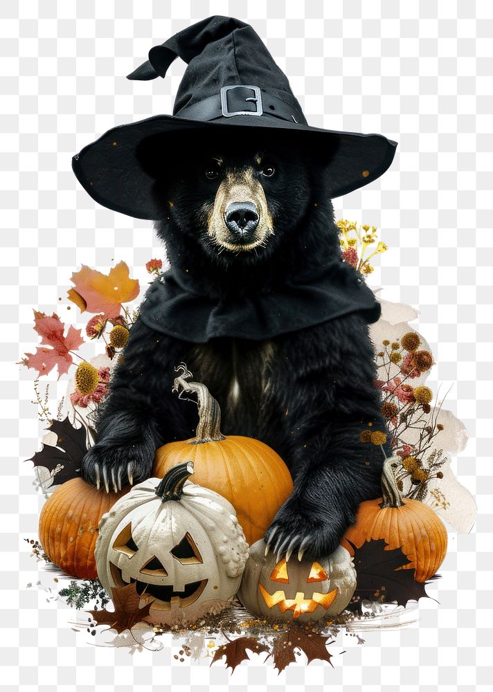 PNG Bear pumpkin bear hat.