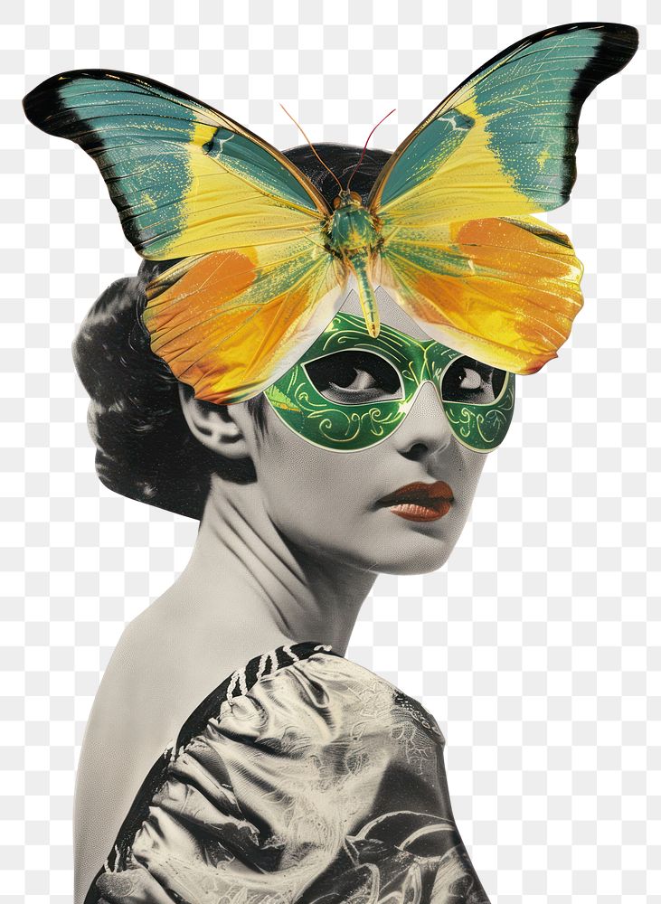 PNG Butterfly carnival woman art.
