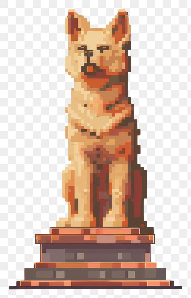 PNG Hachiko statue pixel animal canine mammal.