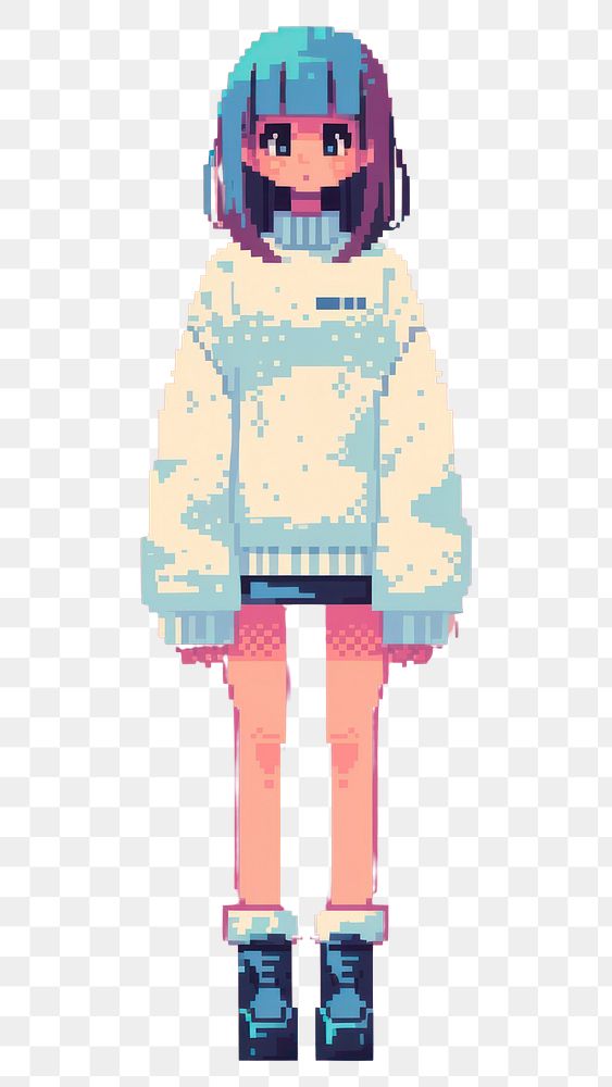 PNG Japanese student in gakuran pixel art clothing apparel.
