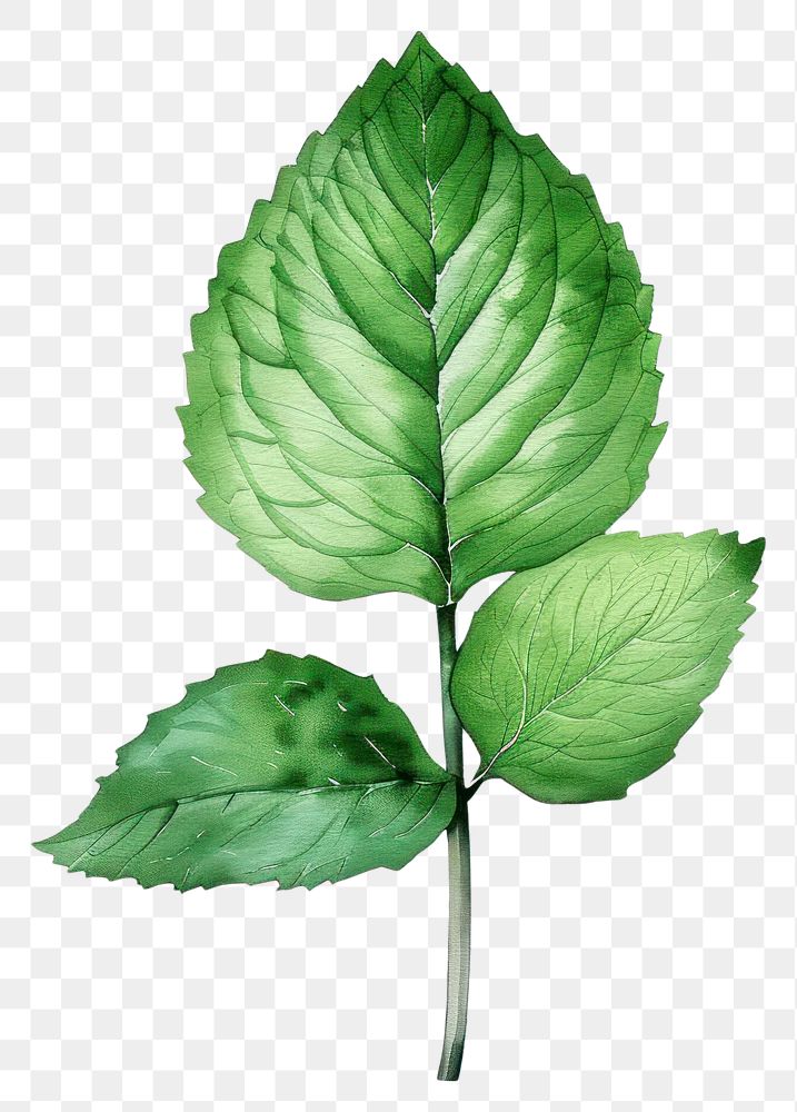 PNG Mint leaf herbal plant herbs.