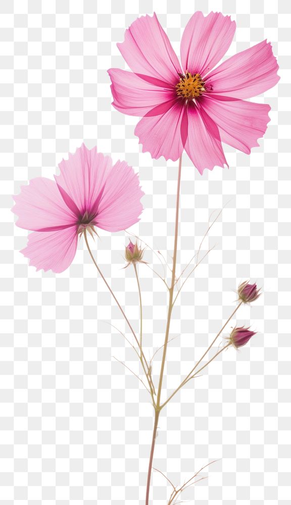 PNG Real pressed Cosmos flower asteraceae blossom.