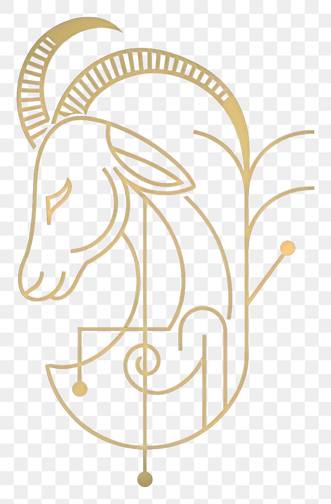 PNG Capricorn zodiac sign logo blackboard symbol.