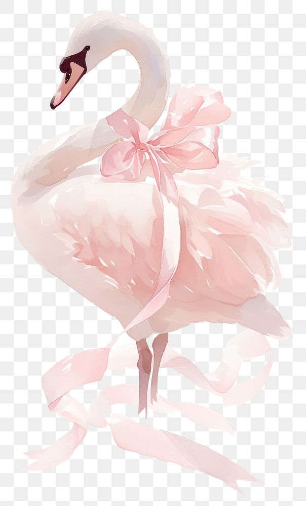 PNG Coquette swan flamingo animal person.