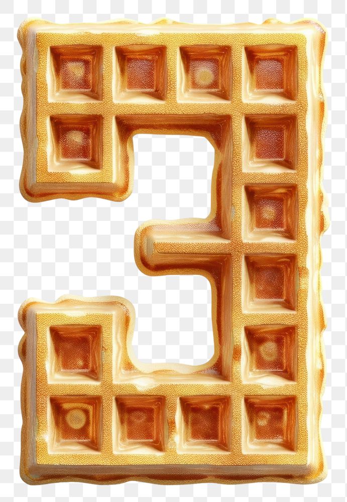 PNG Number 3 waffle symbol confectionery.