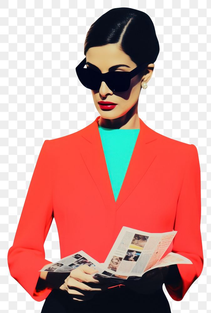 PNG Retro collage of business woman accessories sunglasses accessory.