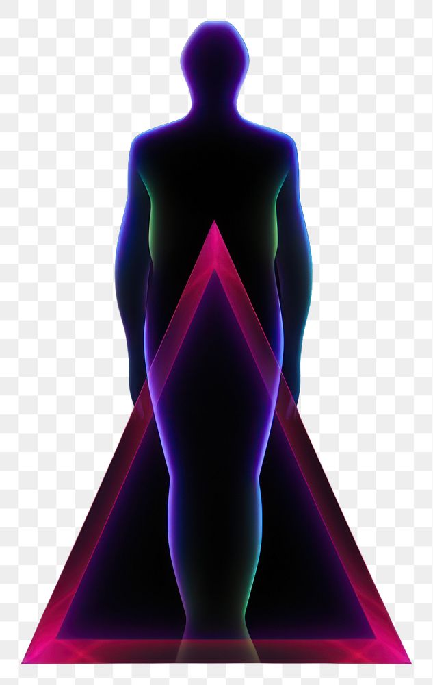 PNG Silhouette geometric shape triangle female person.