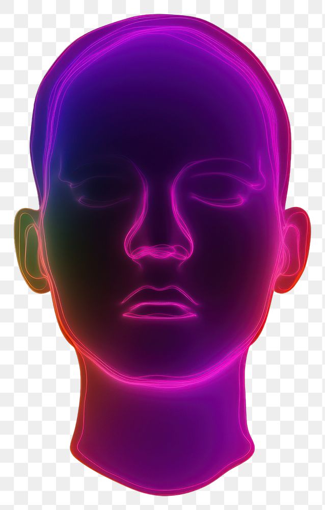 PNG Silhouette human head symmetrical photography portrait purple.