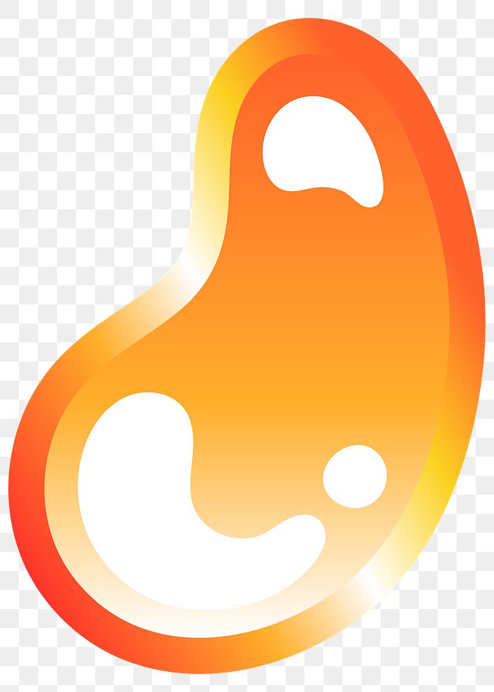 Organic shape icon png cute funky orange shape, transparent background