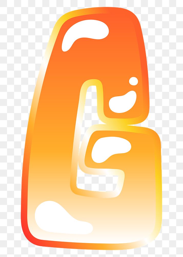 Letter g png cute funky orange alphabet, transparent background