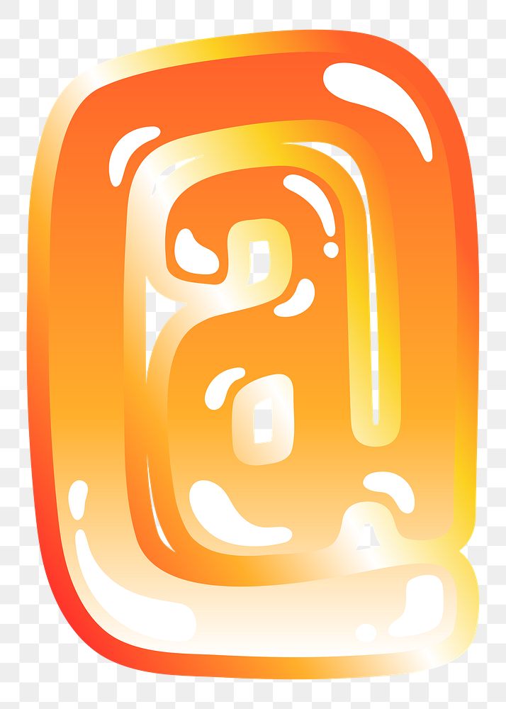 At the rate sign png cute funky orange symbol, transparent background