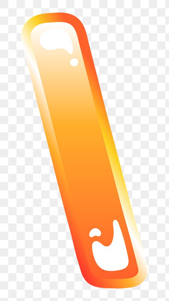 Backslash sign png cute funky orange symbol, transparent background