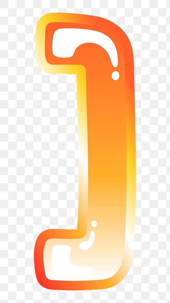 Square bracket sign png cute funky orange symbol, transparent background