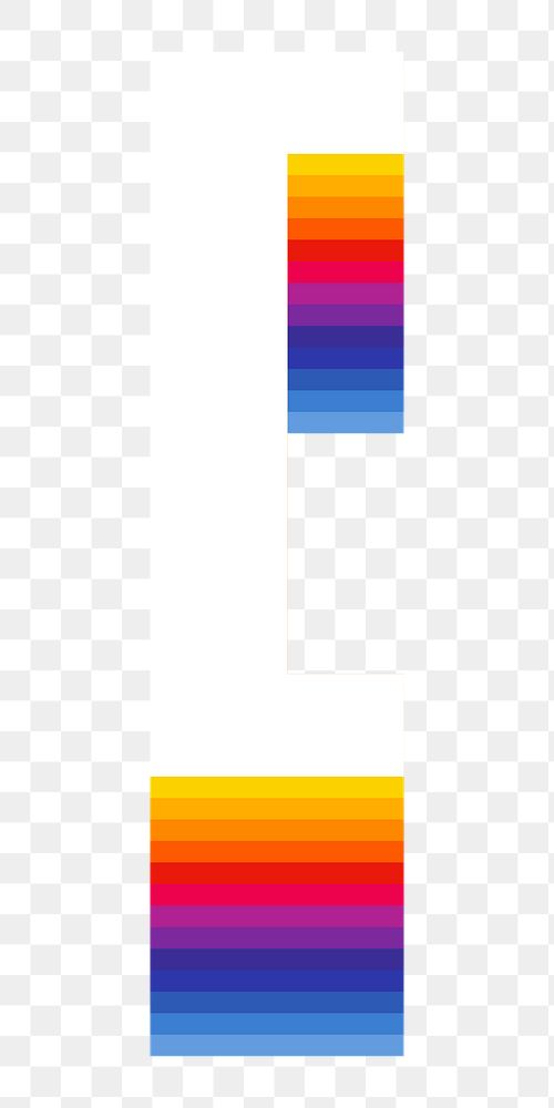 Square bracket  sign png retro colorful layered symbol, transparent background