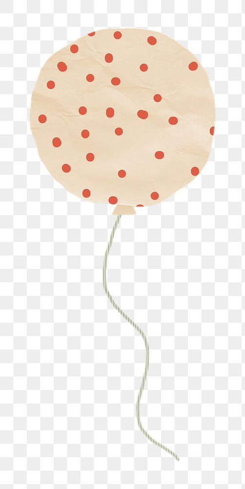 Balloon png cute paper cut icon, transparent background