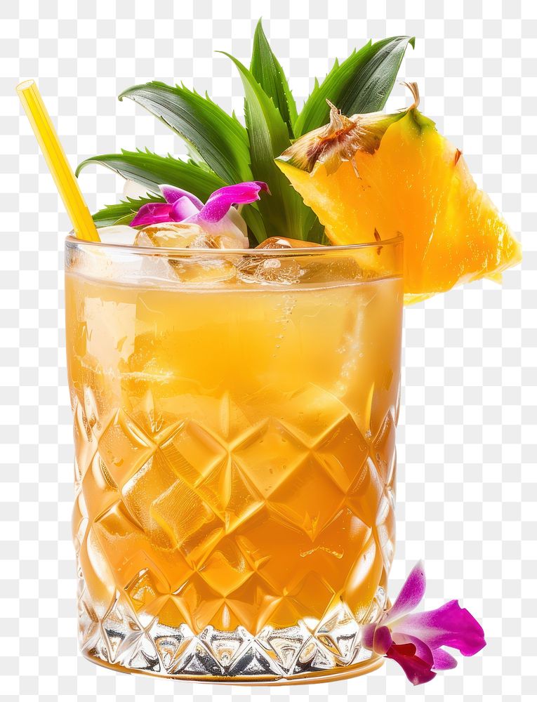 PNG Tropical pineapple cocktail drink