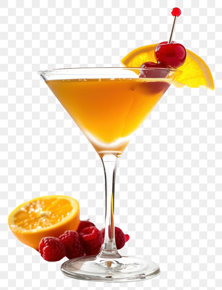 PNG Refreshing citrus cocktail with cherry