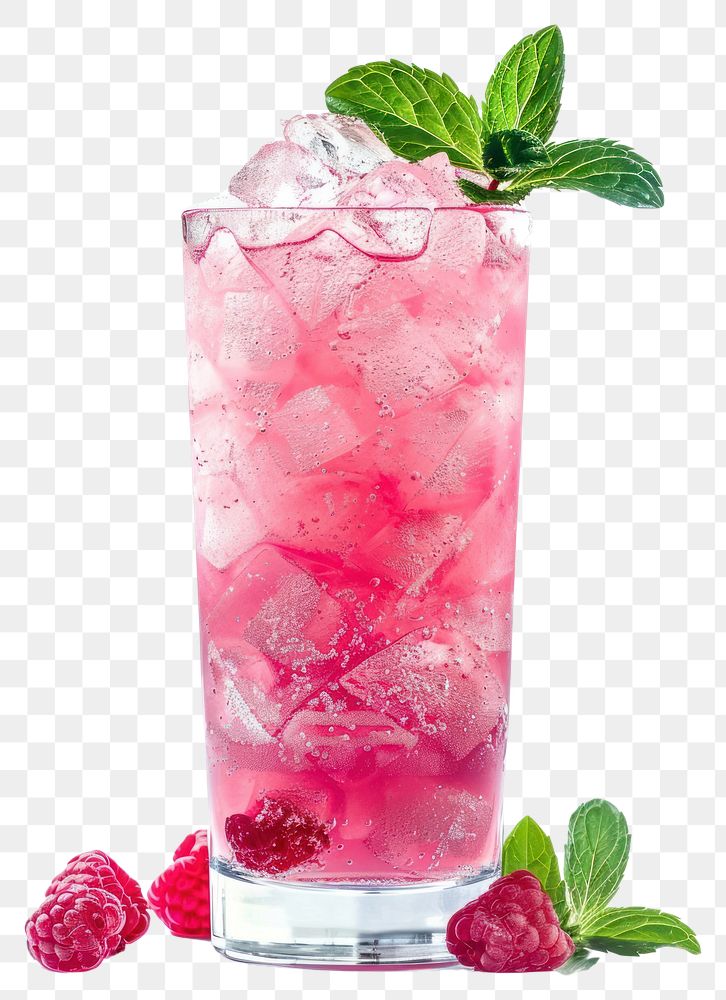 Refreshing raspberry iced drink