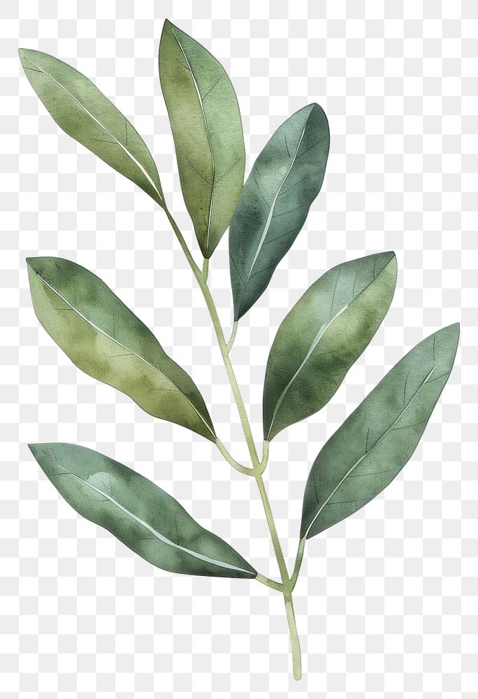 PNG Olive leaf herbal plant herbs.