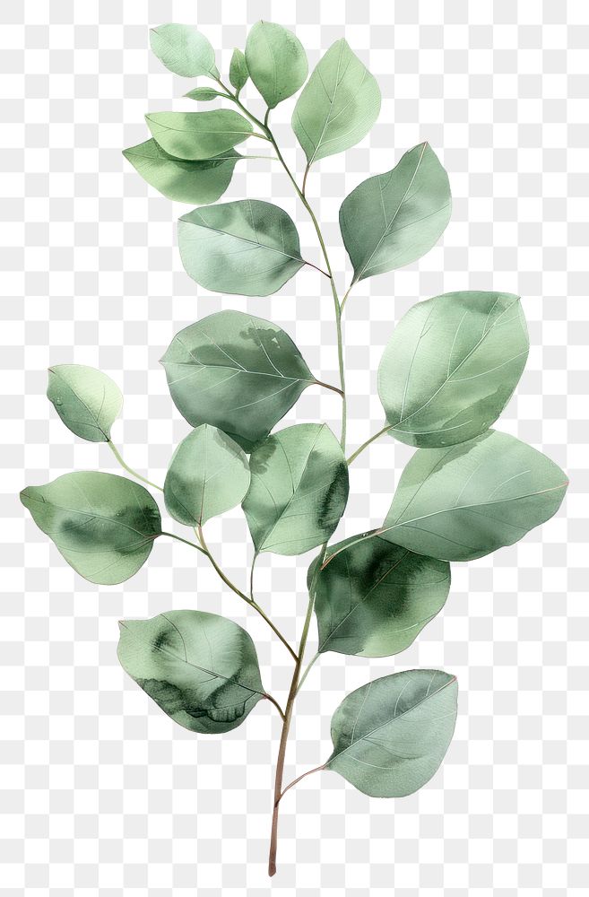 PNG Eucalyptus leaf art blossom herbal.