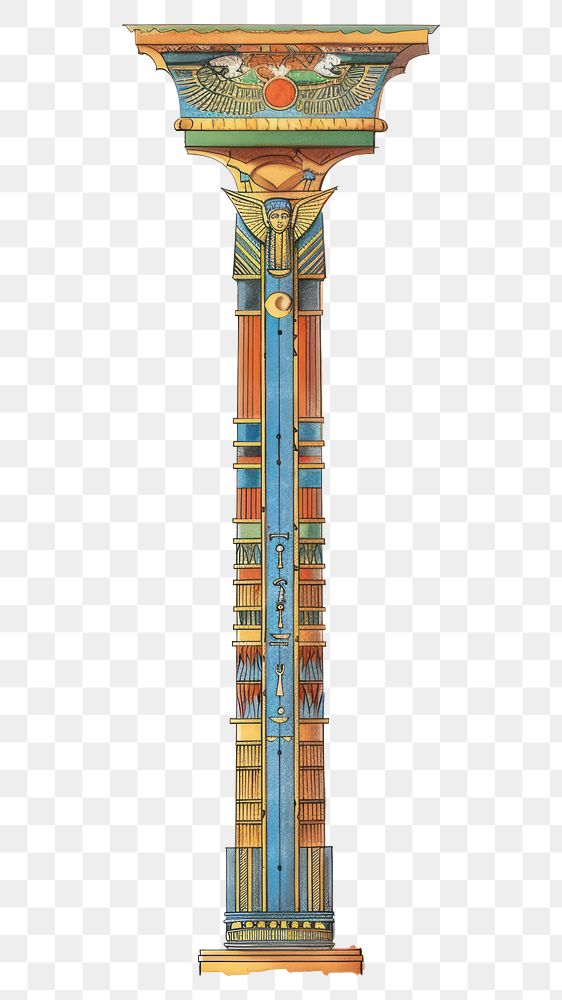 PNG Ancient Egyptian architectural column illustration